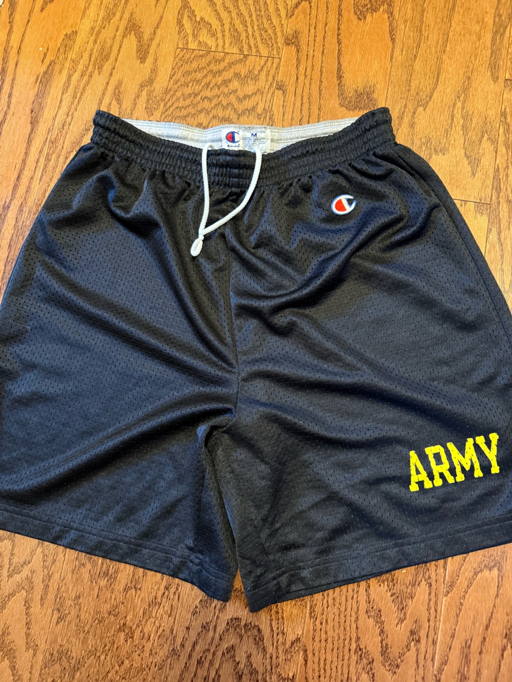 Vintage Army 90’s Champion Graphic Logo Baggy Mesh Shorts Size Medium Oversized